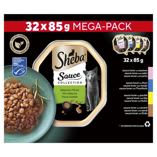 Sheba Sauce Mix Selectie Mega-Pack 4 x 8 x 85 g