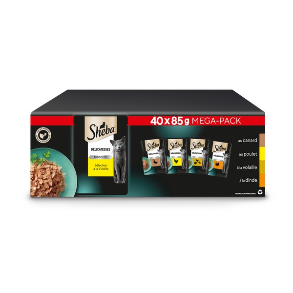 Sheba Mini Filets in Saus Gevogelte Selectie Mega-Pack 40 x 85 g+A45