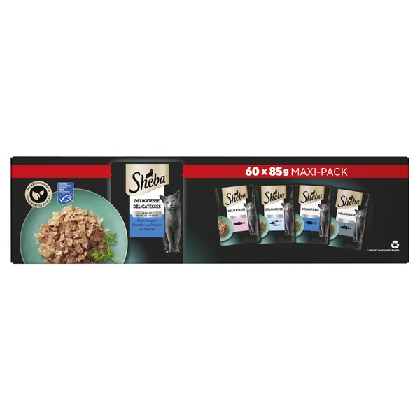 Sheba Delikatesse in Gelei Vis Selectie Maxi-Pack 60 x 85 g