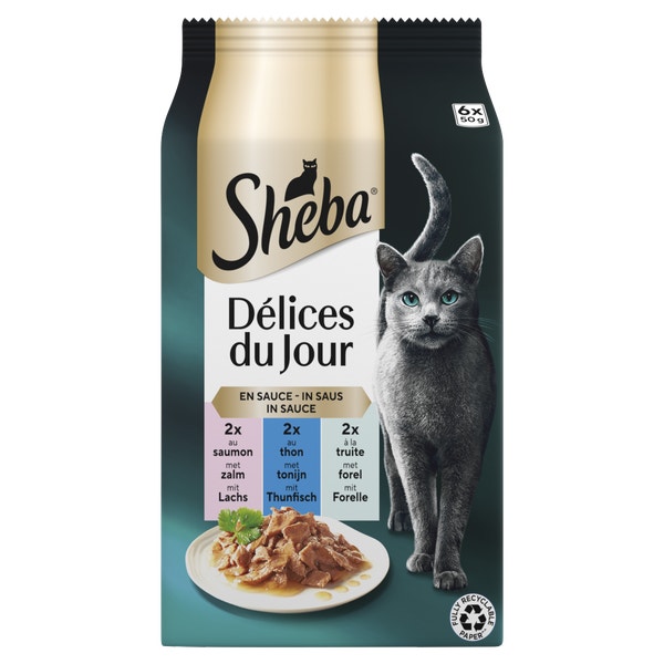 Sheba Délices du Jour Vis Selectie in Saus 6 x 50 g